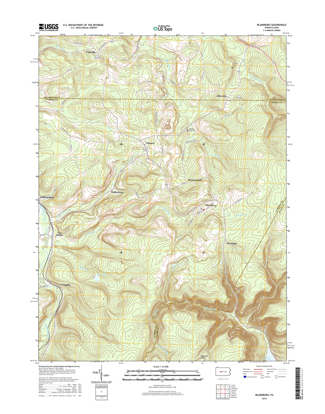 Blandburg Pennsylvania  - 24k Topo Map