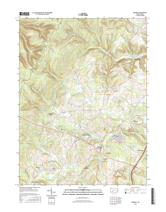Boswell Pennsylvania  - 24k Topo Map