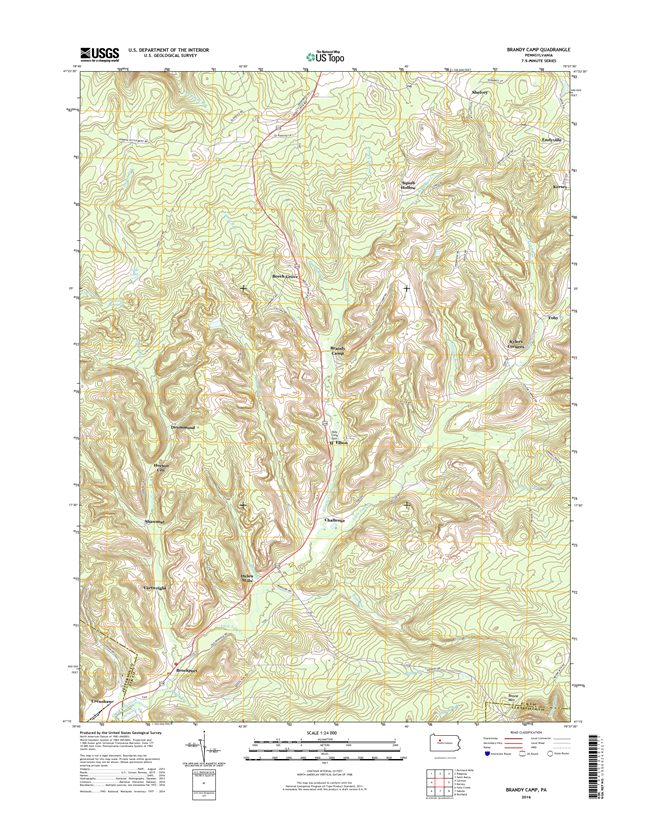 Brandy Camp Pennsylvania  - 24k Topo Map