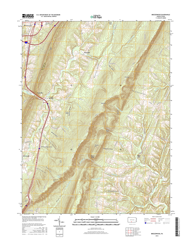 Breezewood Pennsylvania  - 24k Topo Map