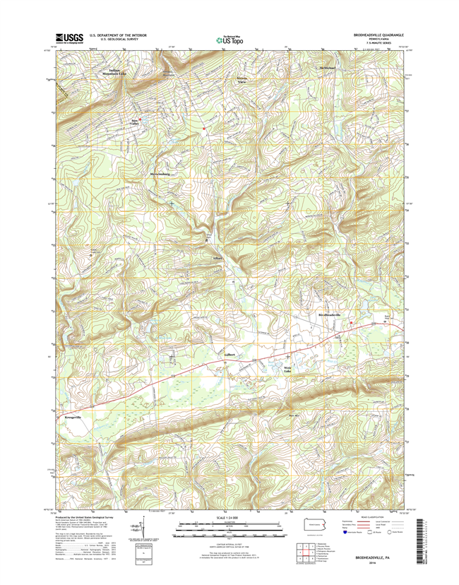 Brodheadsville Pennsylvania  - 24k Topo Map