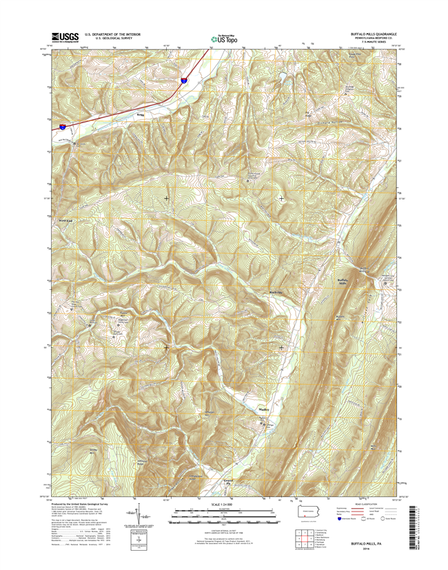 Buffalo Mills Pennsylvania  - 24k Topo Map