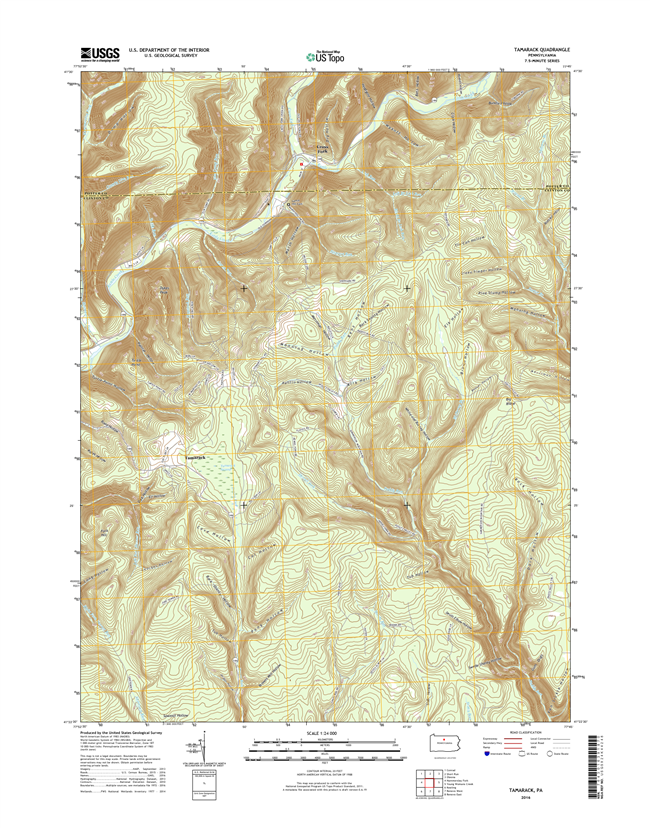 Tamarack Pennsylvania  - 24k Topo Map