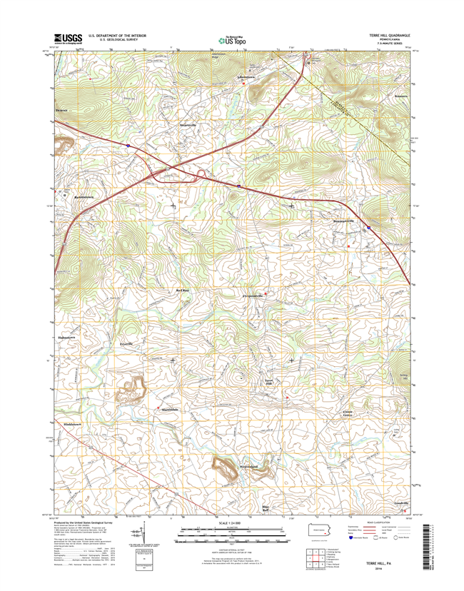 Terre Hill Pennsylvania  - 24k Topo Map
