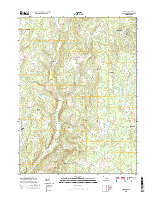 Thompson Pennsylvania  - 24k Topo Map