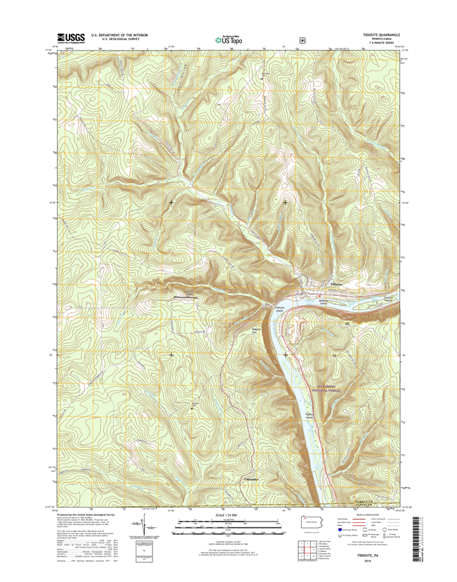 Tidioute Pennsylvania  - 24k Topo Map