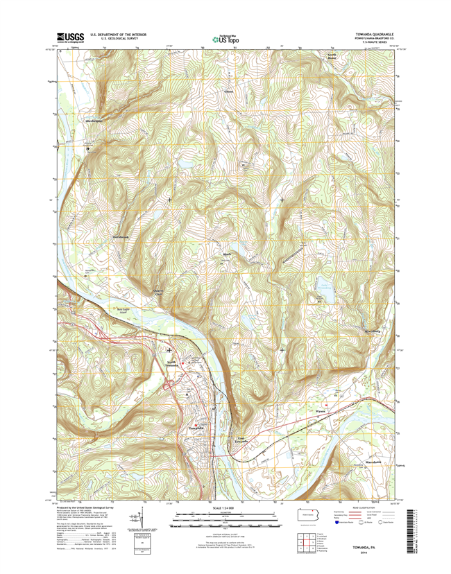 Towanda Pennsylvania  - 24k Topo Map