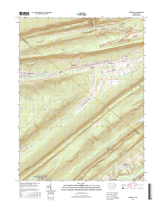 Tower City Pennsylvania  - 24k Topo Map