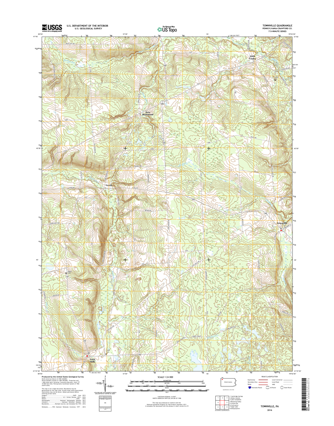 Townville Pennsylvania  - 24k Topo Map
