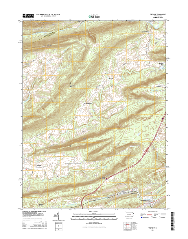 Tremont Pennsylvania  - 24k Topo Map