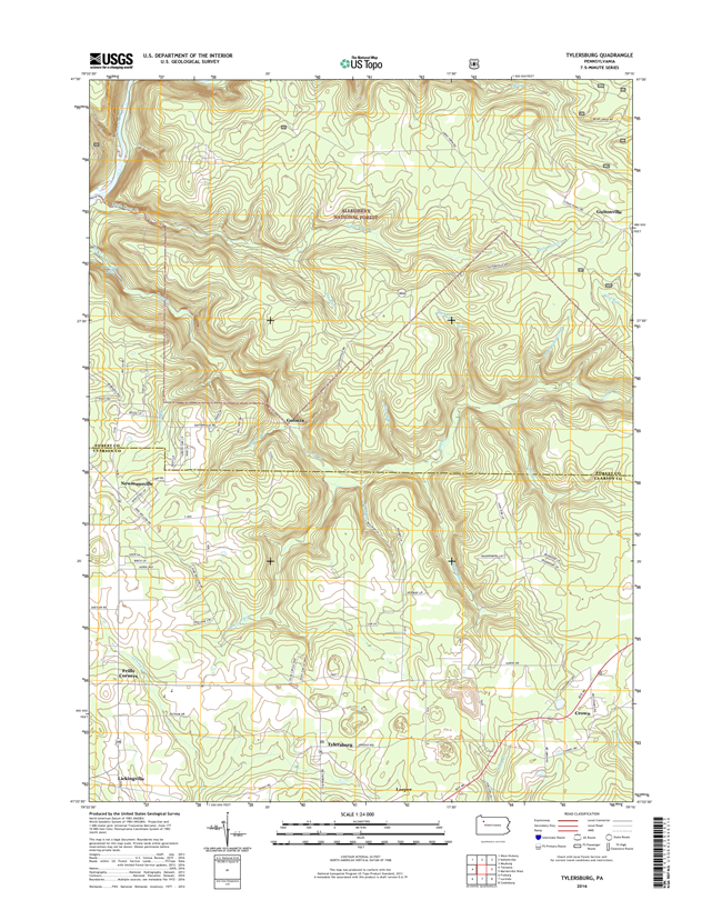 Tylersburg Pennsylvania  - 24k Topo Map