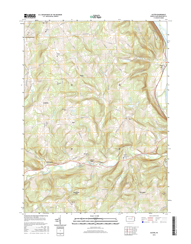 Ulster Pennsylvania  - 24k Topo Map