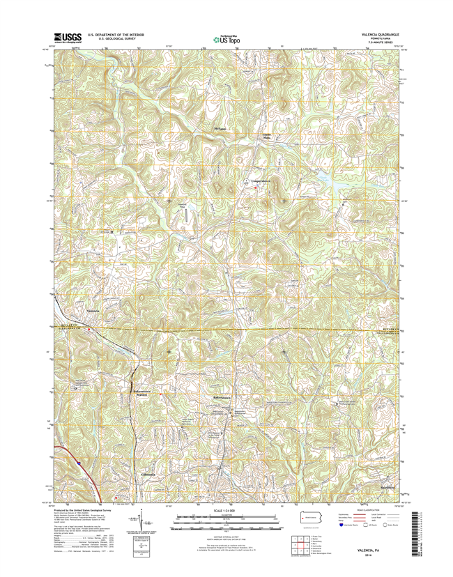 Valencia Pennsylvania  - 24k Topo Map