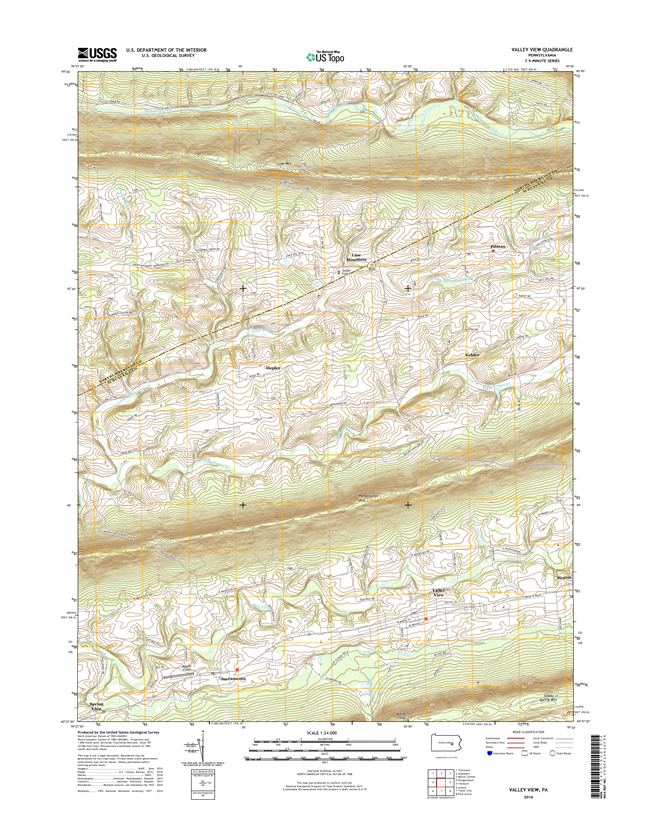 Valley ViewPennsylvania  - 24k Topo Map