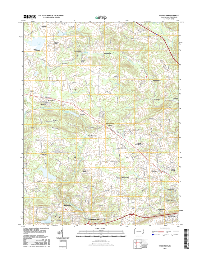 Wagontown Pennsylvania  - 24k Topo Map