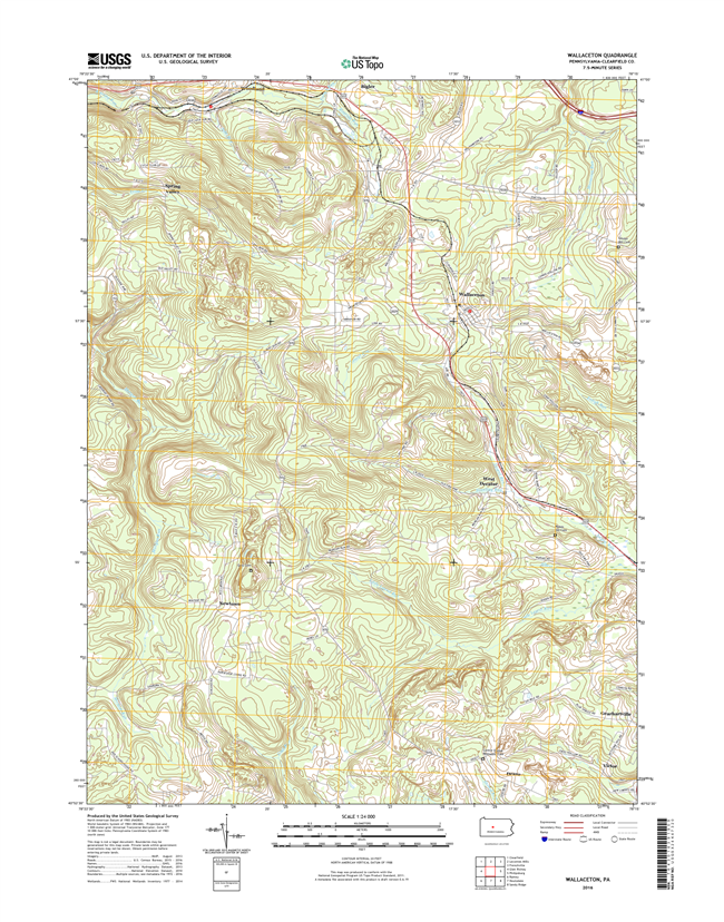 Wallaceton Pennsylvania  - 24k Topo Map
