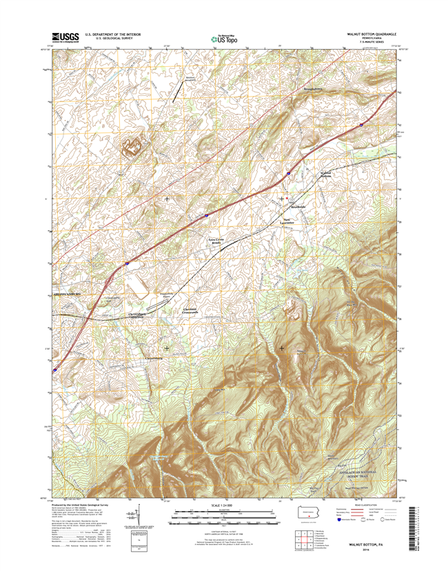 Walnut Bottom Pennsylvania  - 24k Topo Map