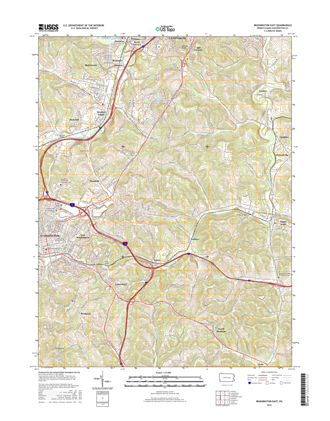Washington East Pennsylvania  - 24k Topo Map