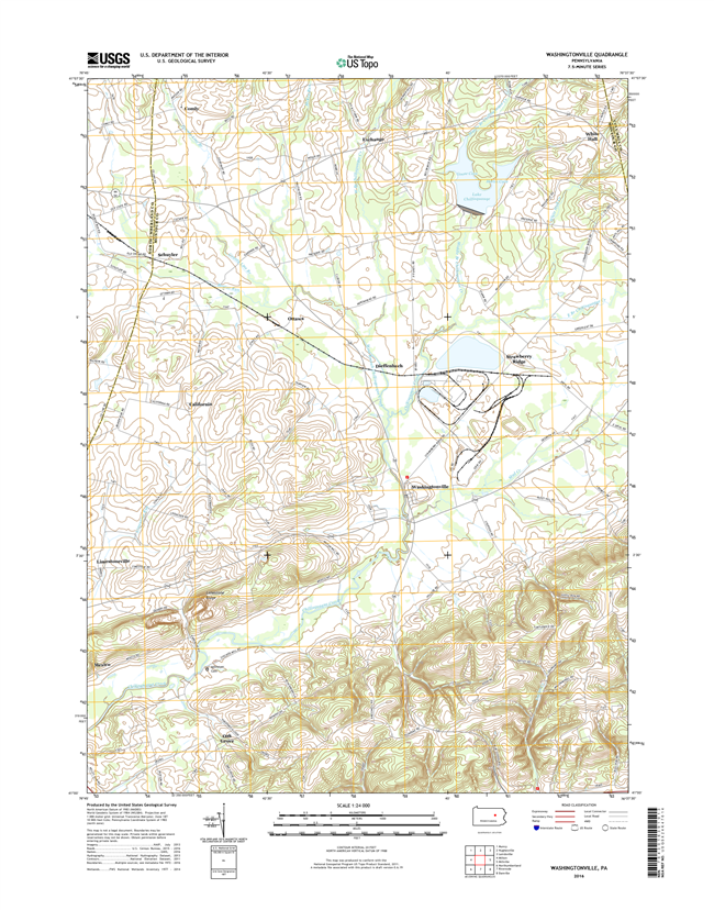 Washingtonville Pennsylvania  - 24k Topo Map