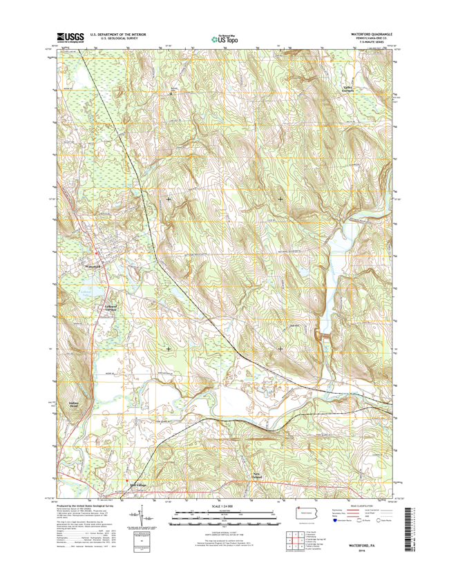 Waterford Pennsylvania  - 24k Topo Map