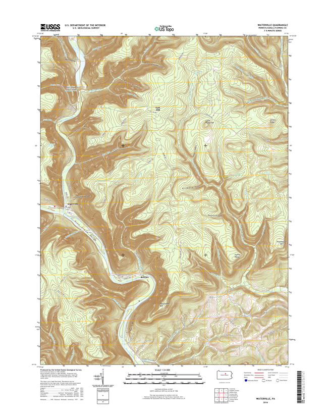 Waterville Pennsylvania  - 24k Topo Map