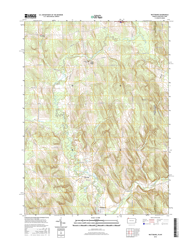 Wattsburg Pennsylvania - New York  - 24k Topo Map
