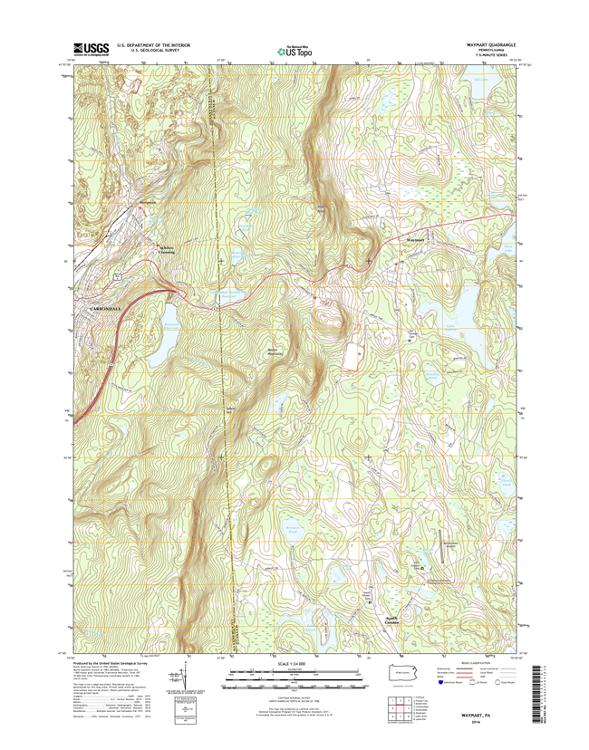 Waymart Pennsylvania  - 24k Topo Map