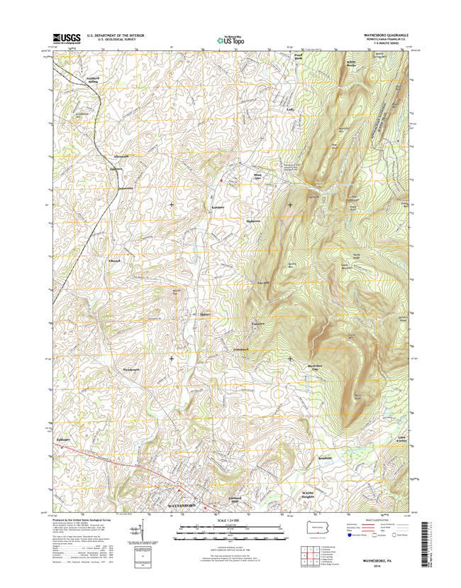 Waynesboro Pennsylvania  - 24k Topo Map