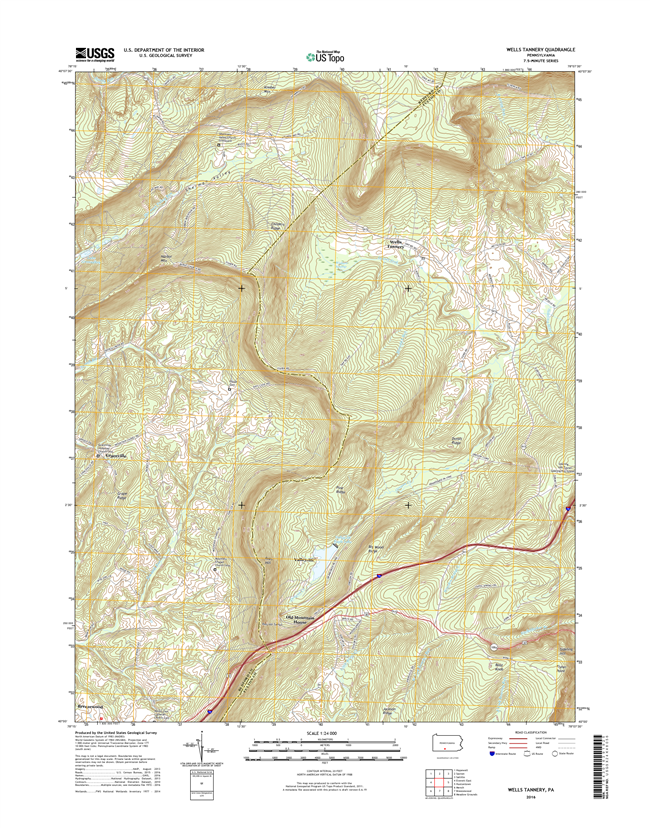 Wells Tannery Pennsylvania  - 24k Topo Map