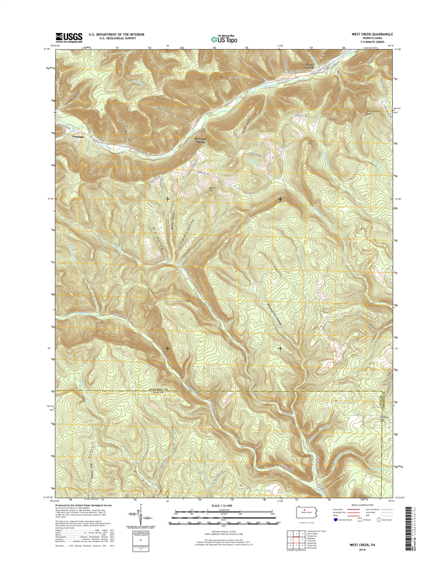 West Creek Pennsylvania  - 24k Topo Map