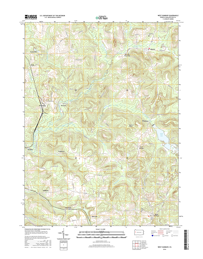West Sunbury Pennsylvania  - 24k Topo Map
