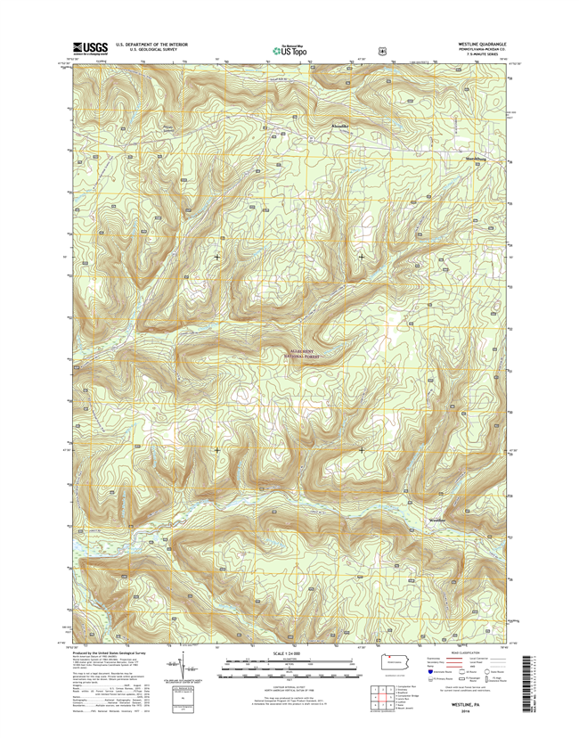 Westline Pennsylvania  - 24k Topo Map