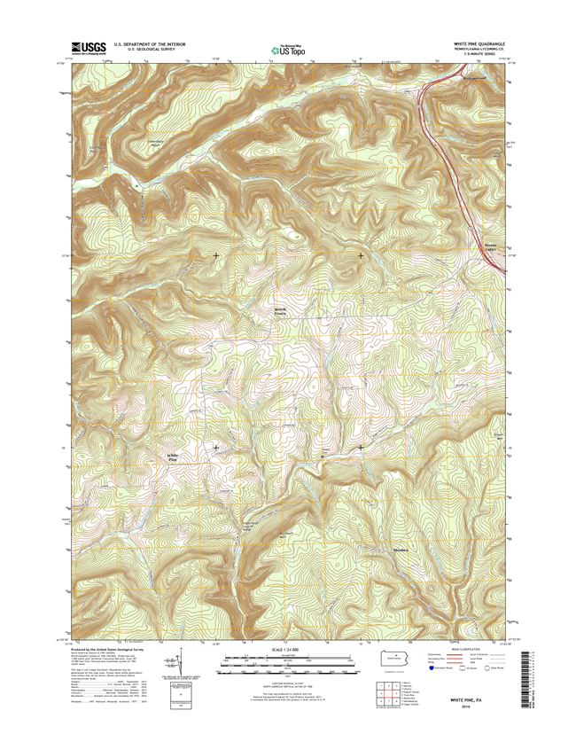 White Pine Pennsylvania  - 24k Topo Map