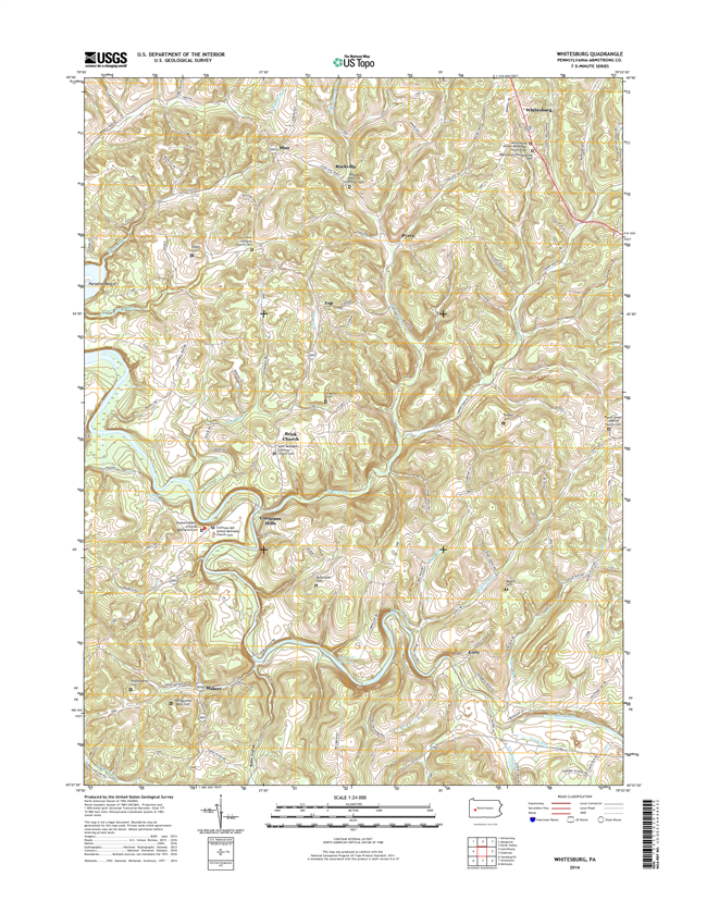 Whitesburg Pennsylvania  - 24k Topo Map