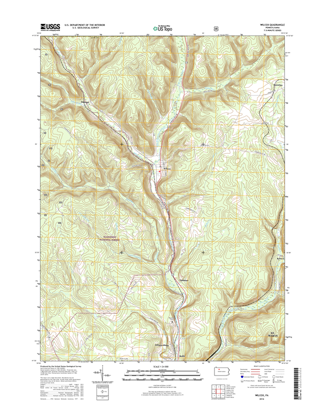 Wilcox Pennsylvania  - 24k Topo Map