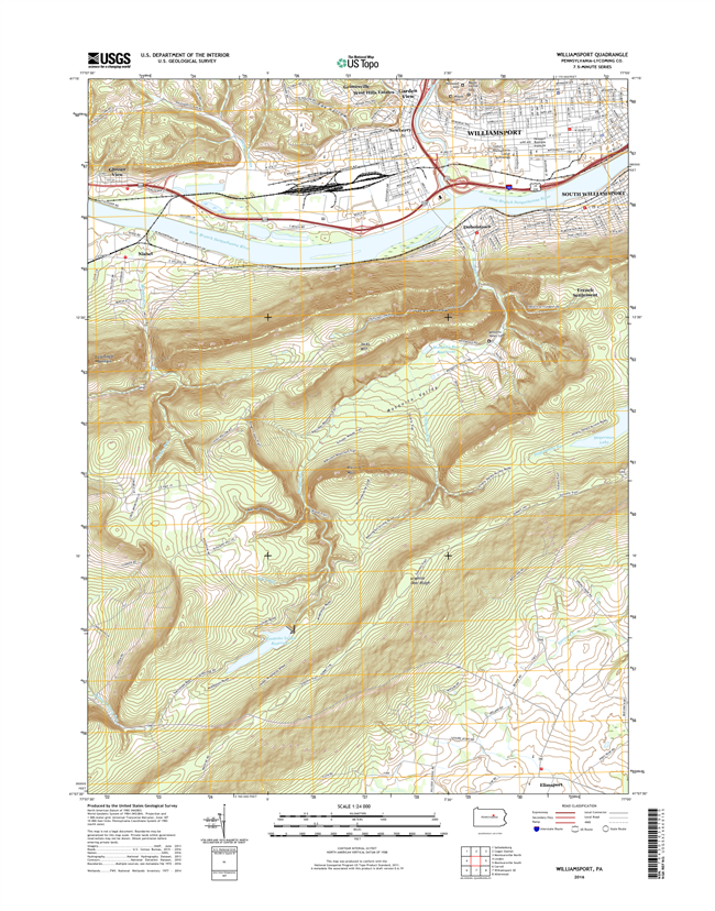 Williamsport Pennsylvania  - 24k Topo Map