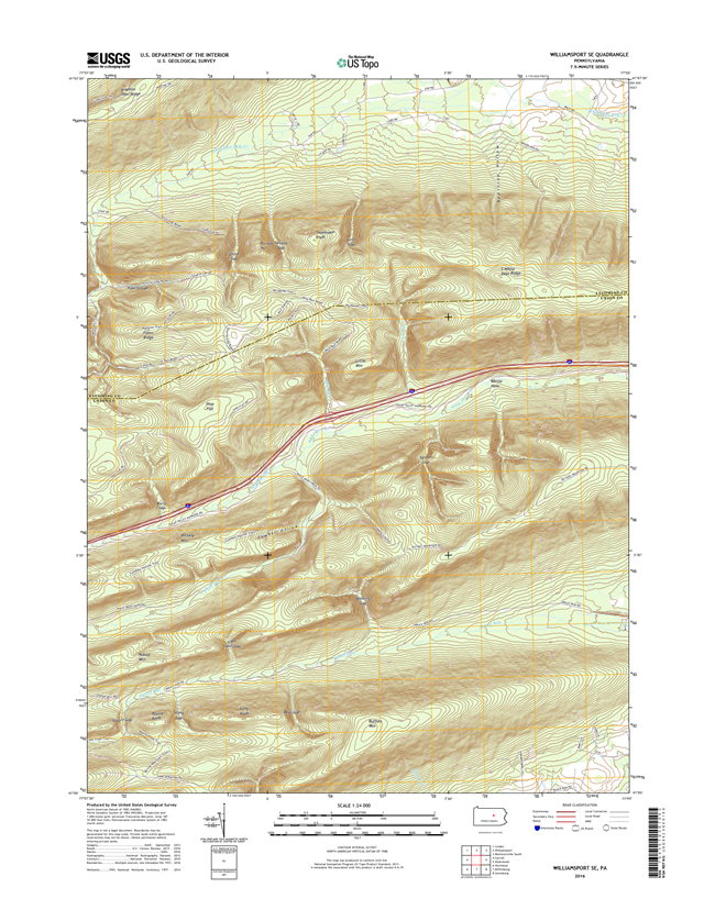 Williamsport SE Pennsylvania  - 24k Topo Map