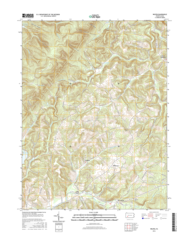Wilpen Pennsylvania  - 24k Topo Map