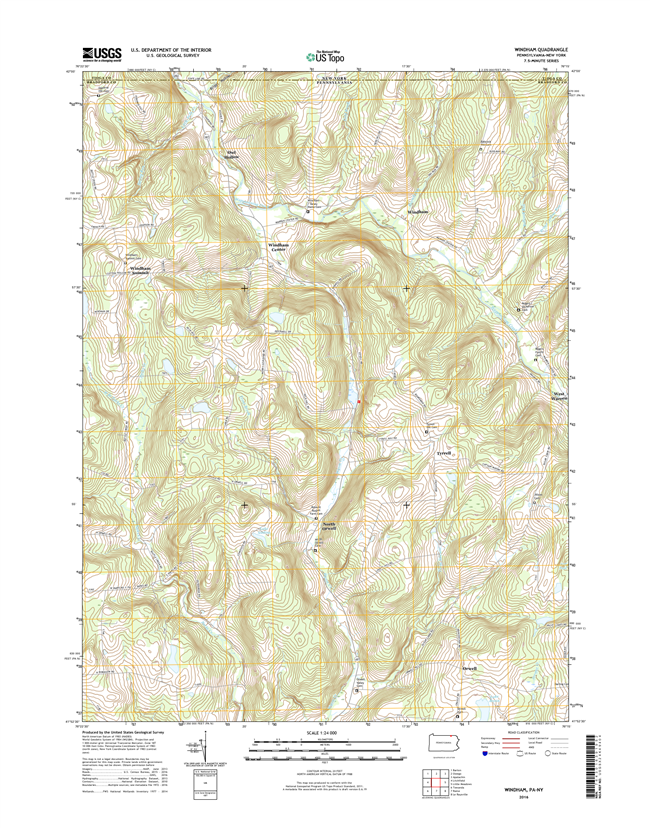 Windham Pennsylvania - New York  - 24k Topo Map