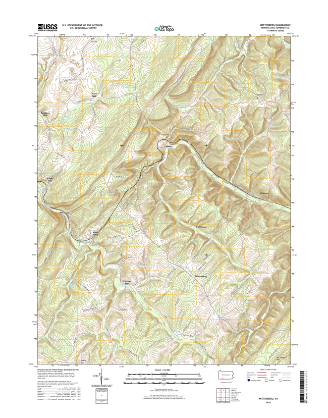 Wittenberg Pennsylvania  - 24k Topo Map