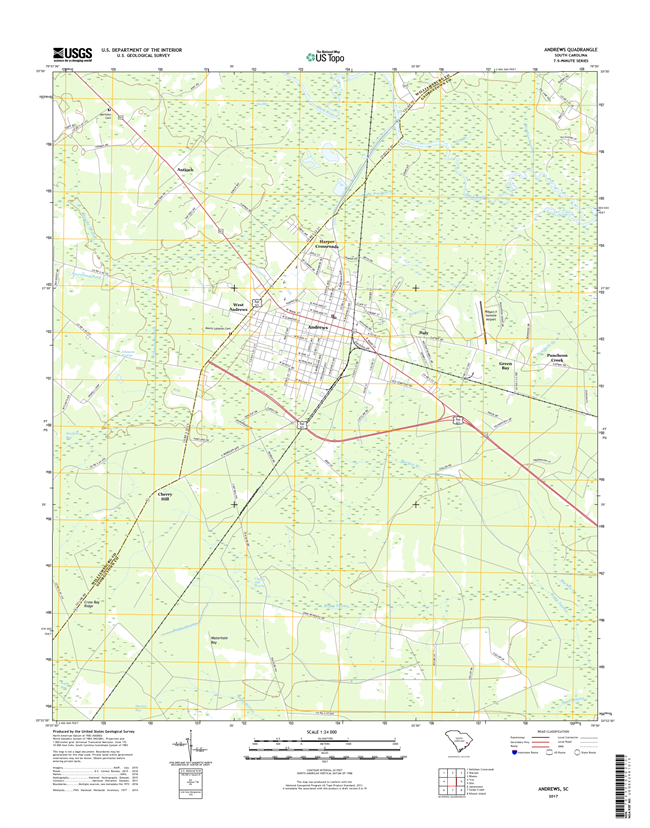 Andrews South Carolina  - 24k Topo Map