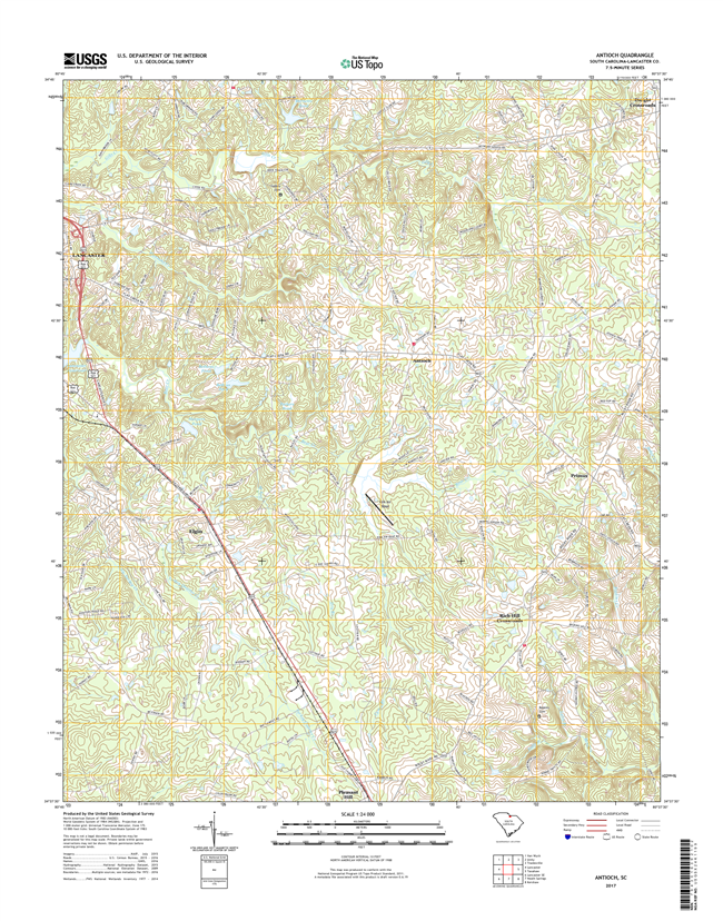 Antioch South Carolina  - 24k Topo Map