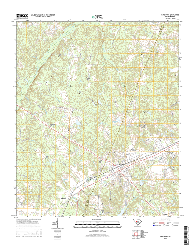 Batesburg South Carolina  - 24k Topo Map