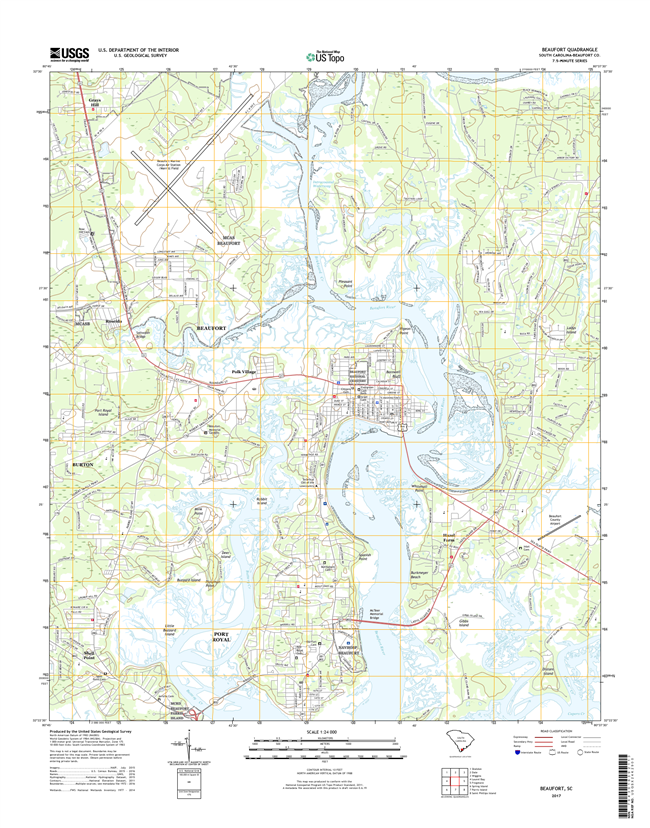 Beaufort South Carolina  - 24k Topo Map