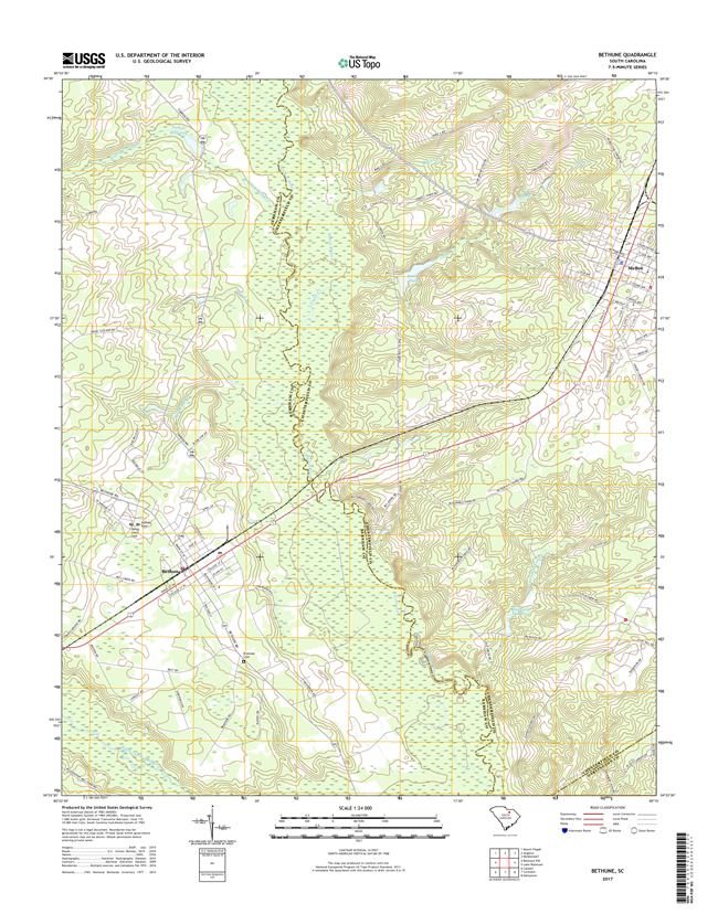 Bethune South Carolina  - 24k Topo Map