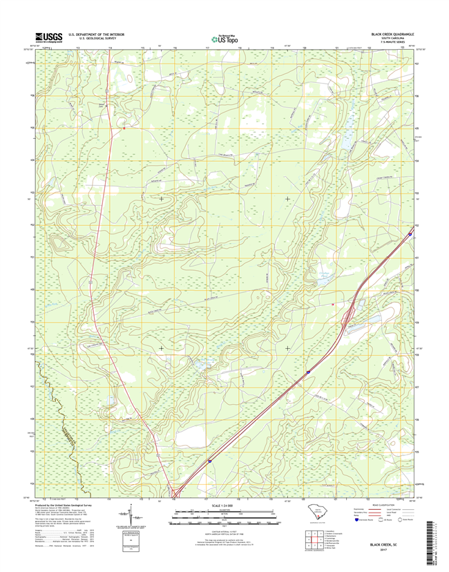 Black Creek South Carolina  - 24k Topo Map