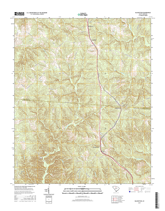 Blackstock South Carolina  - 24k Topo Map