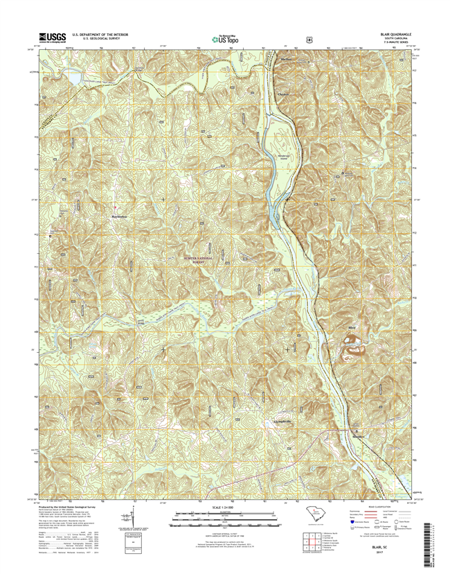 Blair South Carolina  - 24k Topo Map
