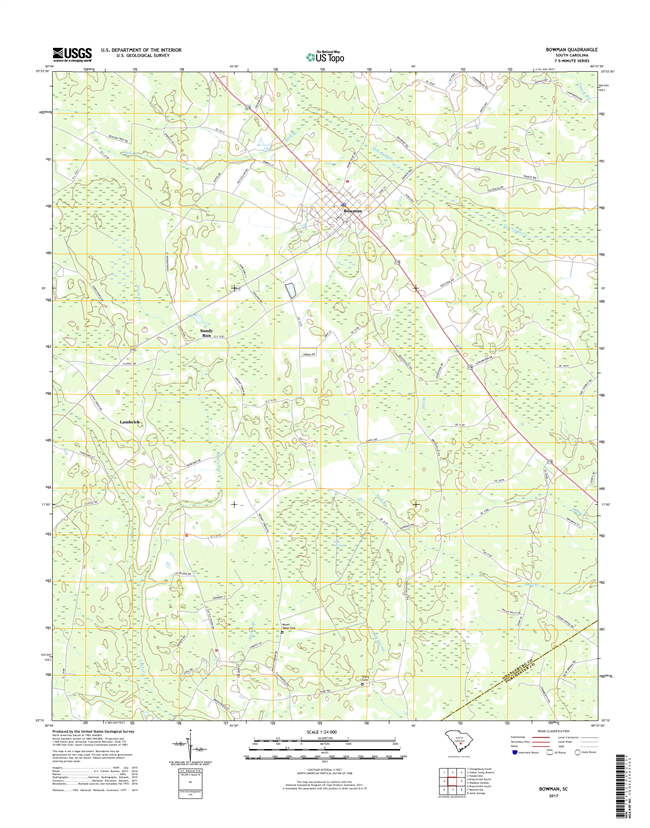 Bowman South Carolina  - 24k Topo Map