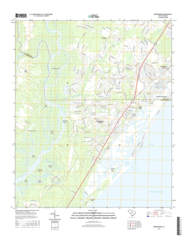 Brookgreen South Carolina  - 24k Topo Map